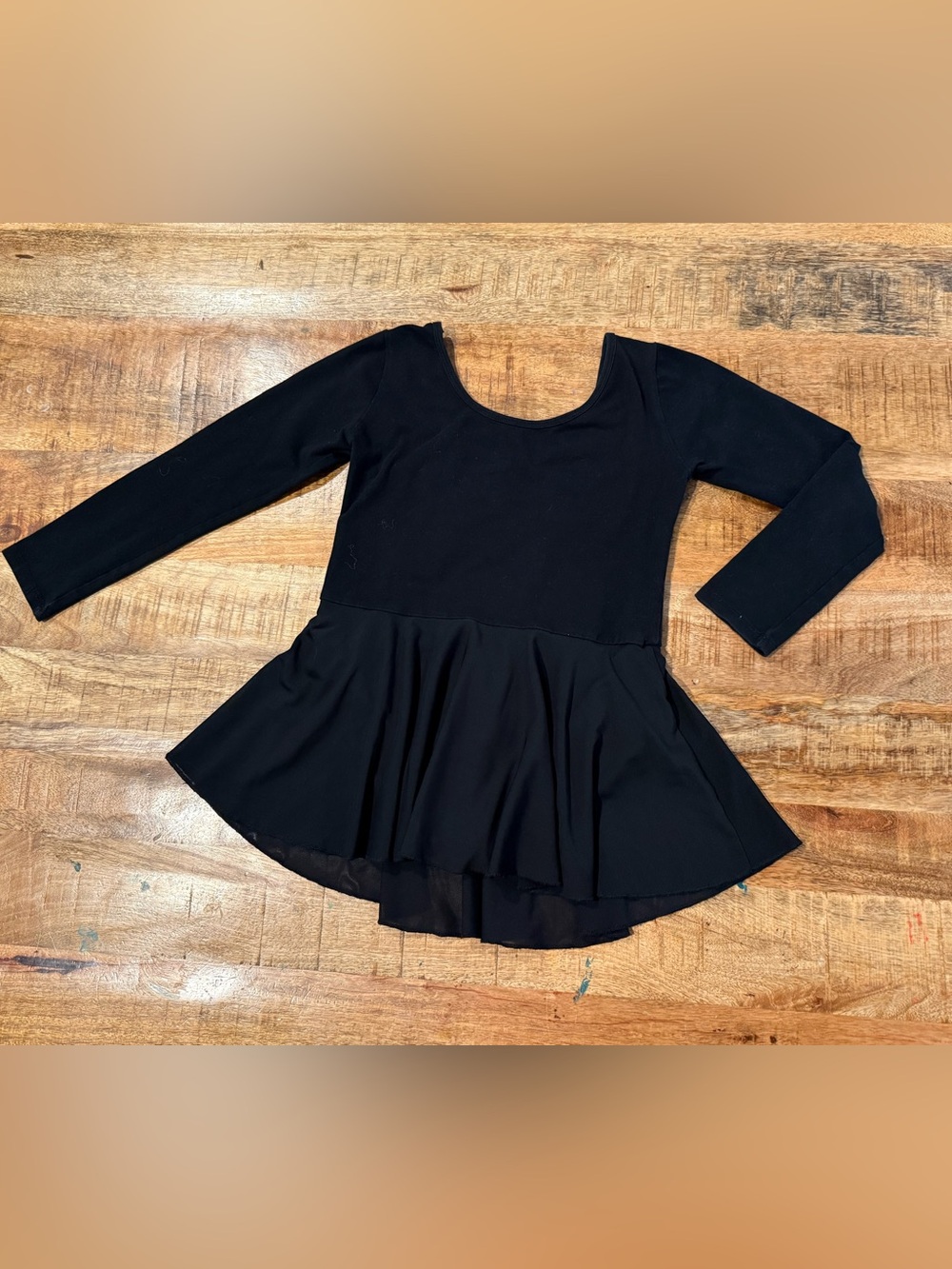Long Sleeve Black Skirted Leotard Size 8/10